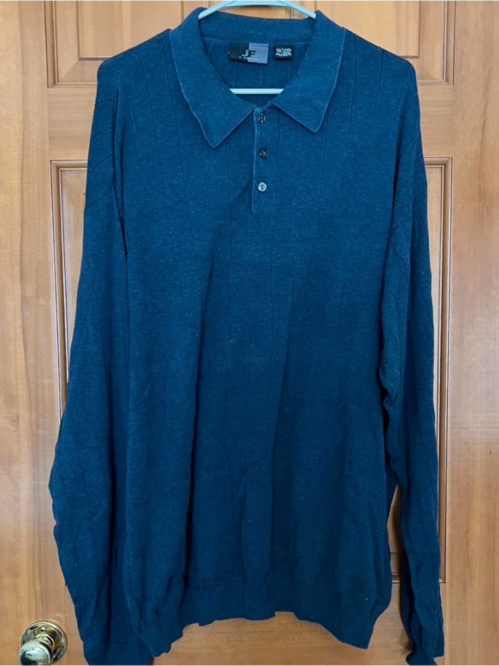 J. Ferrar Vintage Cotton Polo Sweater 2XLT Heather Blue Big & Tall